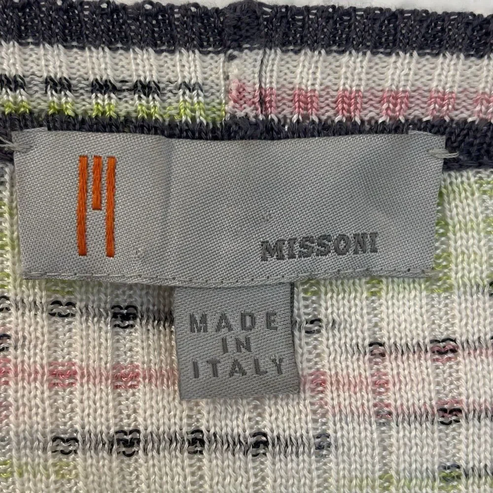 Missoni Cardigan Sweater 4 XS Multicolor Striped V-neck Made in Italy Classic - Picture 9 of 16